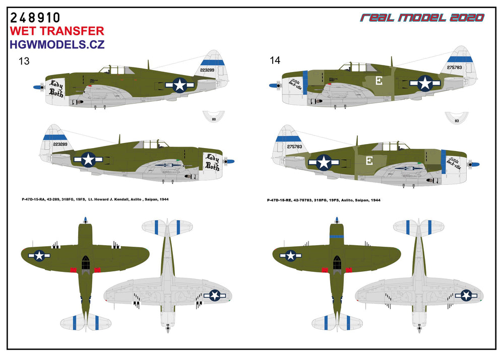 HGW HGW248910 1:48 Republic P-47D Thunderbolt Razorback over New Guinea & Saipan
