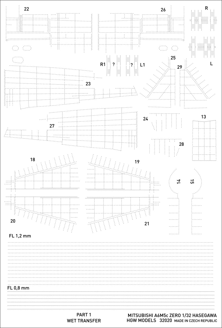 HGW HGW321020 1:32 Mitsubishi A6M5c Zero Positive Rivets