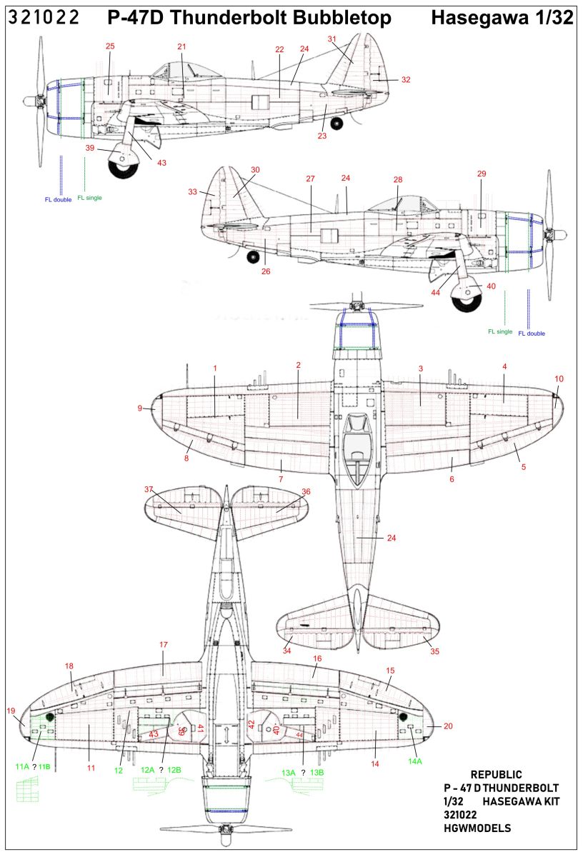 HGW HGW321022 1:32 Republic P-47D Thunderbolt