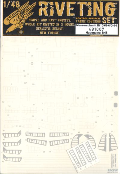 HGW HGW481007 1:48 Messerschmitt Bf-109G-6 riveting set