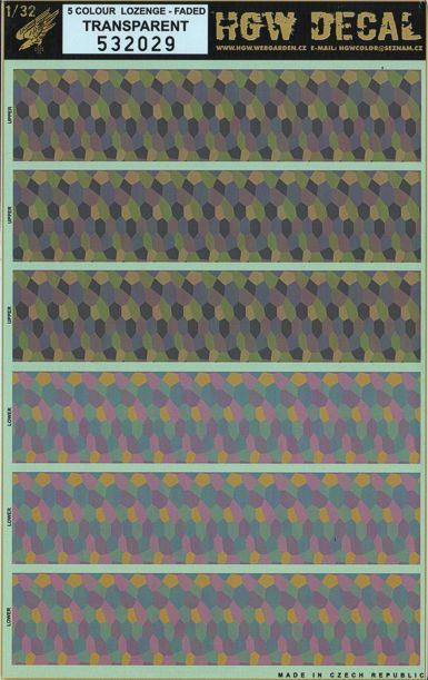 HGW 532029 German WWI 5-Colour Lozenge Faded Pattern 1:32