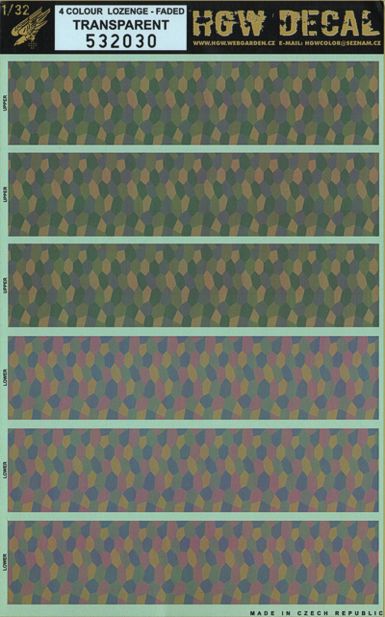 HGW 532030 German WWI 4-Colour Lozenge Faded Pattern 1:32