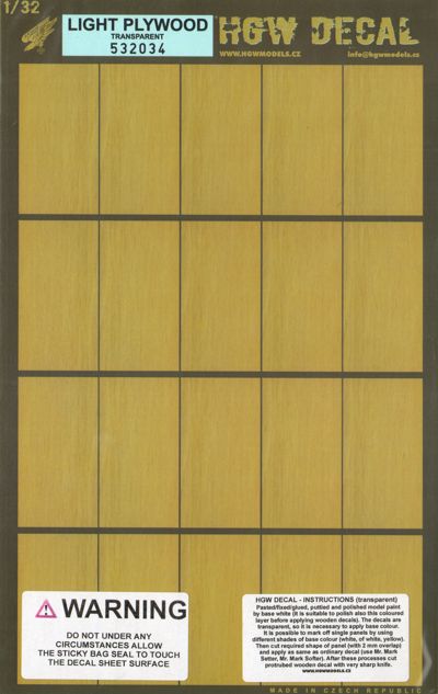 HGW HGW532034 1:32 LIGHT PLYWOOD TRANSPARENT