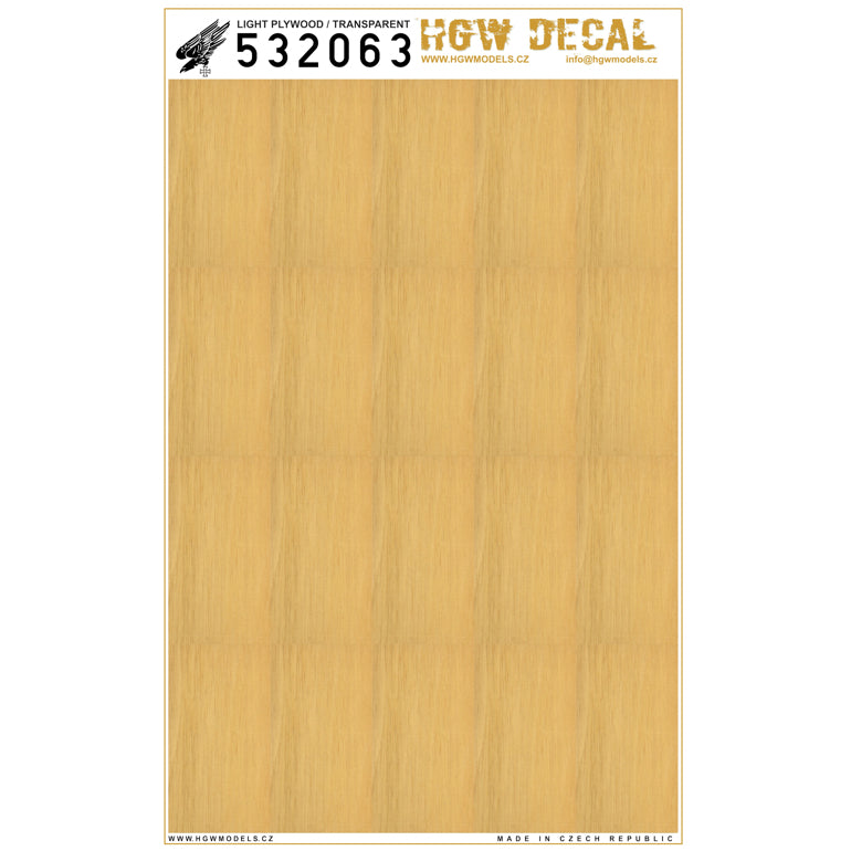 HGW HGW532063 1:32 Light Plywood  transparent | no grid | sheet: A4