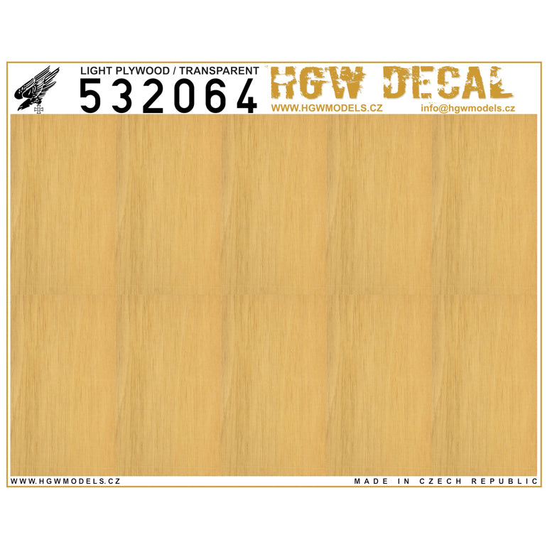 HGW HGW532064 1:32 Light Plywood  transparent | no grid | sheet: A5