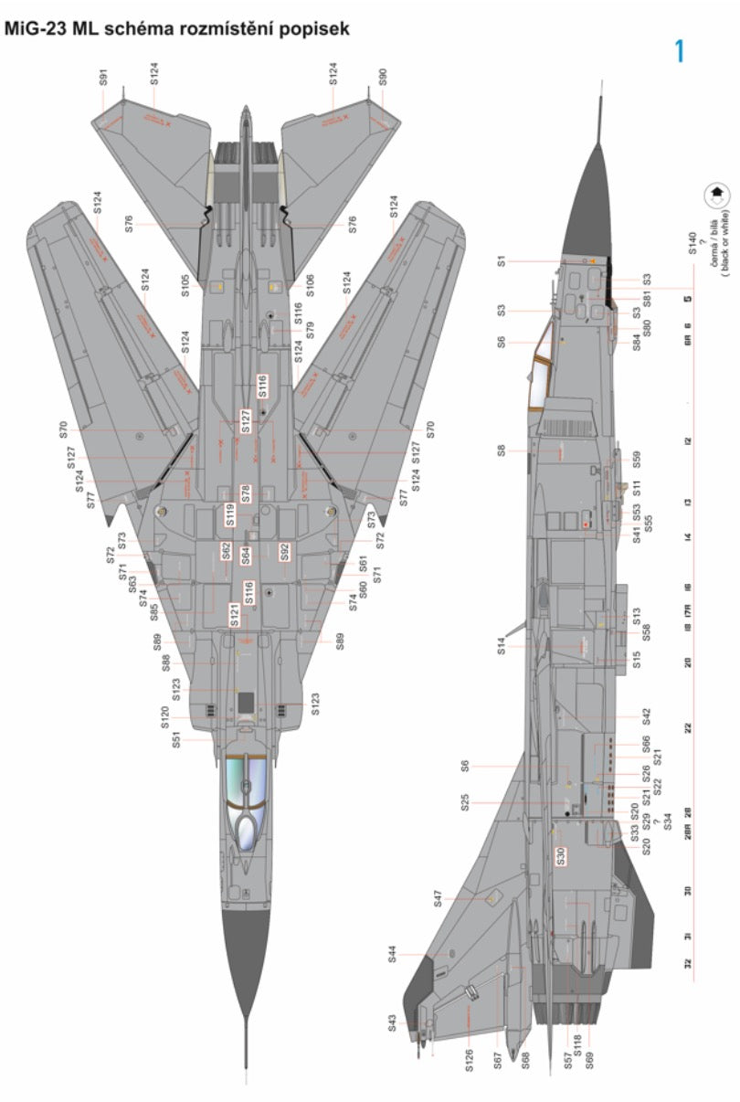 HGW HGW532068 1:32 Mikoyan MIG-23 STENCILS