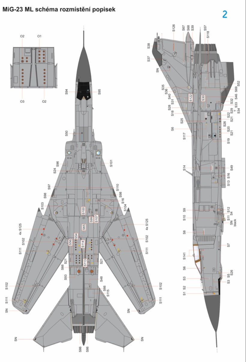 HGW HGW532068 1:32 Mikoyan MIG-23 STENCILS