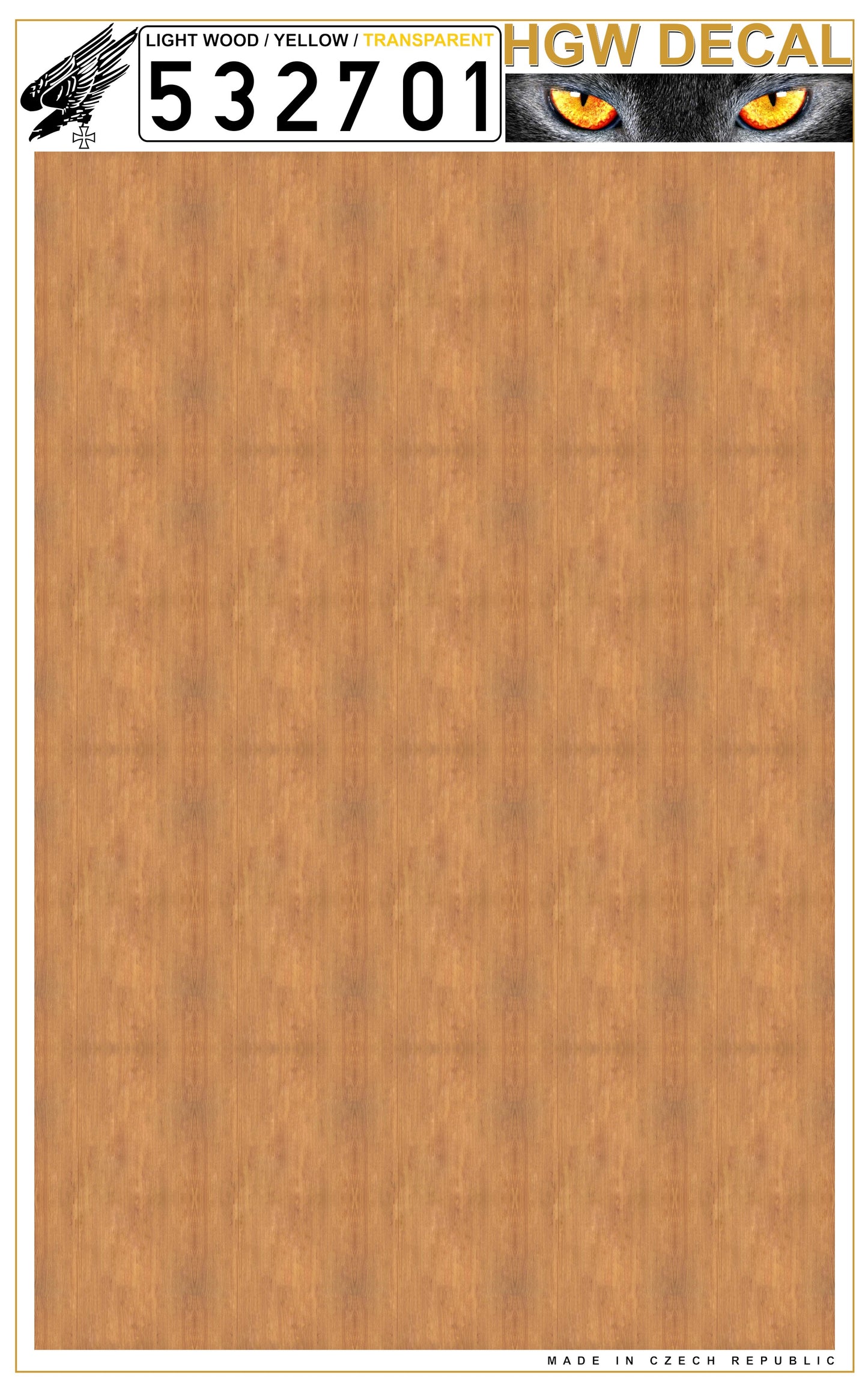 HGW HGW532701 1:32 Yellow Light Wood transparent no grid sheet: A4