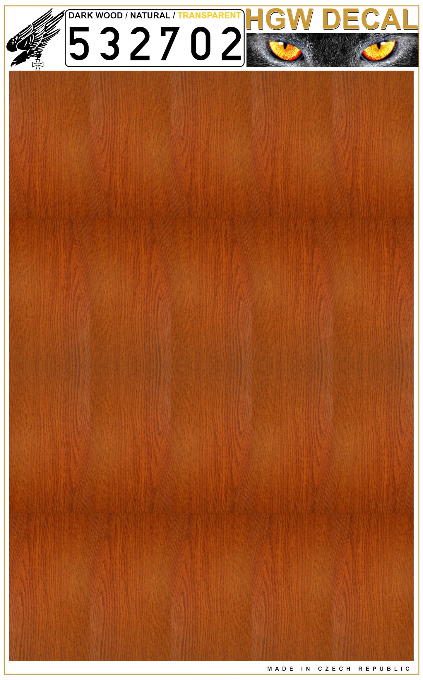 HGW HGW532702 1:32 Natural Dark Wood transparent no grid sheet: A4