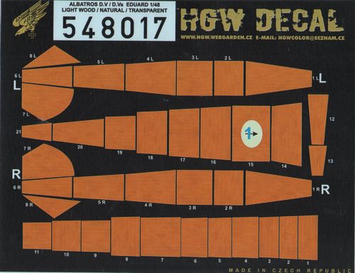 HGW HGW548017 1:48 Albatros D.V/D.V.a TRANSPARENT
