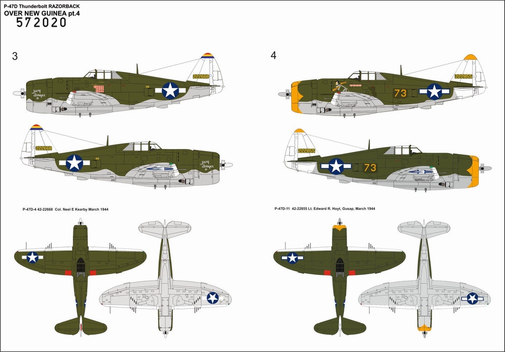 HGW 572020 P-47D Razorback Over New Guinea Decals 1:72