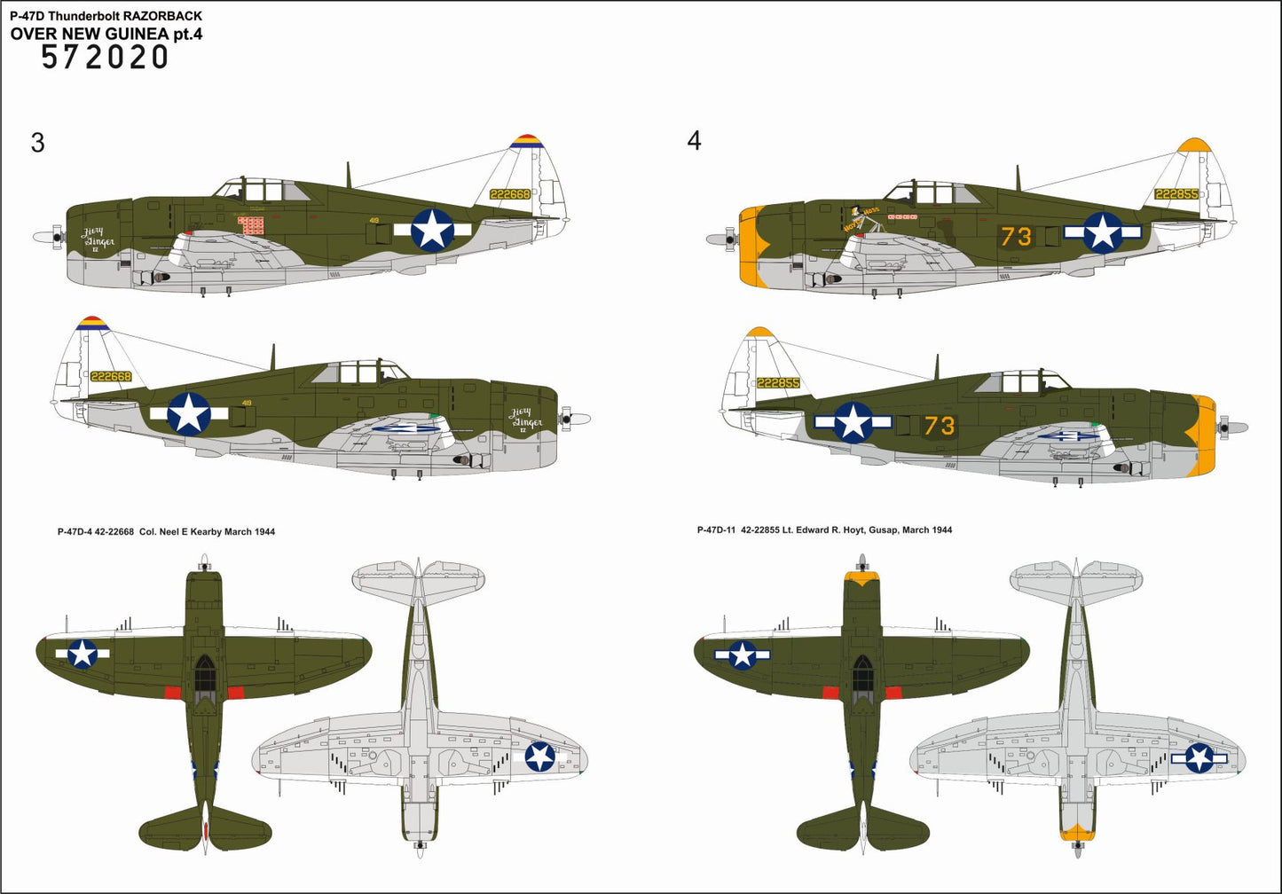 HGW 572020 P-47D Razorback Over New Guinea Decals 1:72