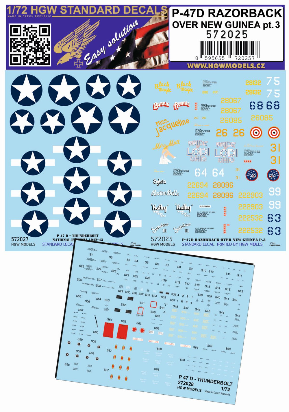 HGW HGW572025 1:72 Republic P-47D Thunderbolt RAZORBACK OVER NEW GUINEA pt