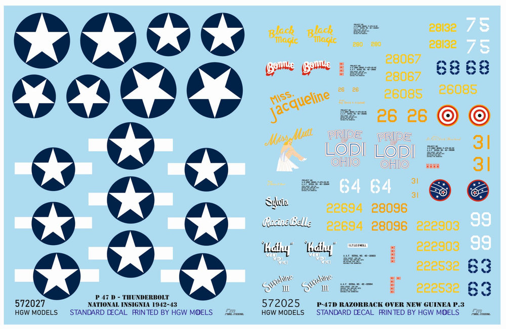 HGW HGW572025 1:72 Republic P-47D Thunderbolt RAZORBACK OVER NEW GUINEA pt