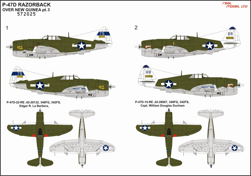 HGW HGW572025 1:72 Republic P-47D Thunderbolt RAZORBACK OVER NEW GUINEA pt