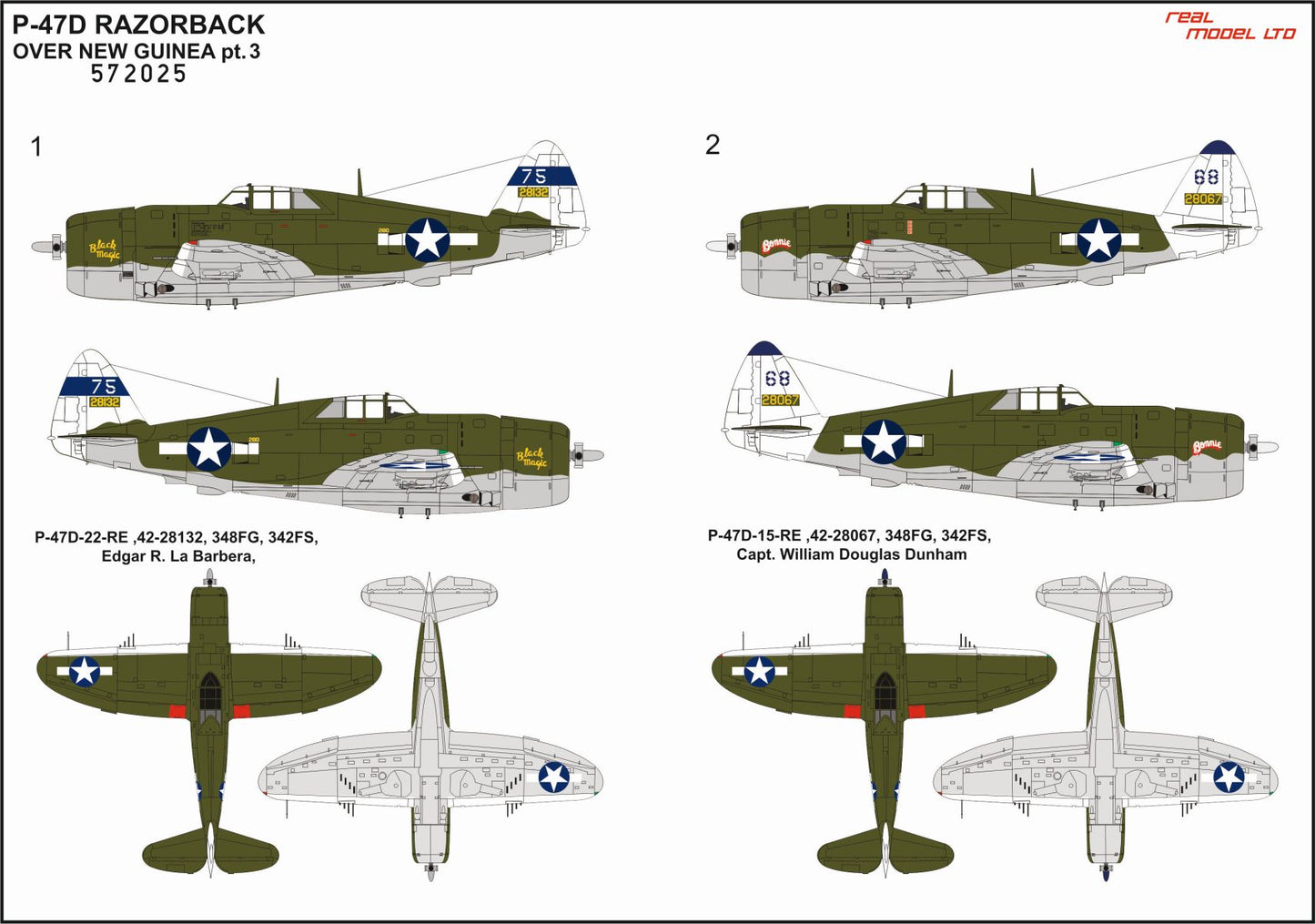 HGW HGW572025 1:72 Republic P-47D Thunderbolt RAZORBACK OVER NEW GUINEA pt