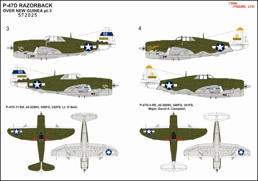 HGW HGW572025 1:72 Republic P-47D Thunderbolt RAZORBACK OVER NEW GUINEA pt