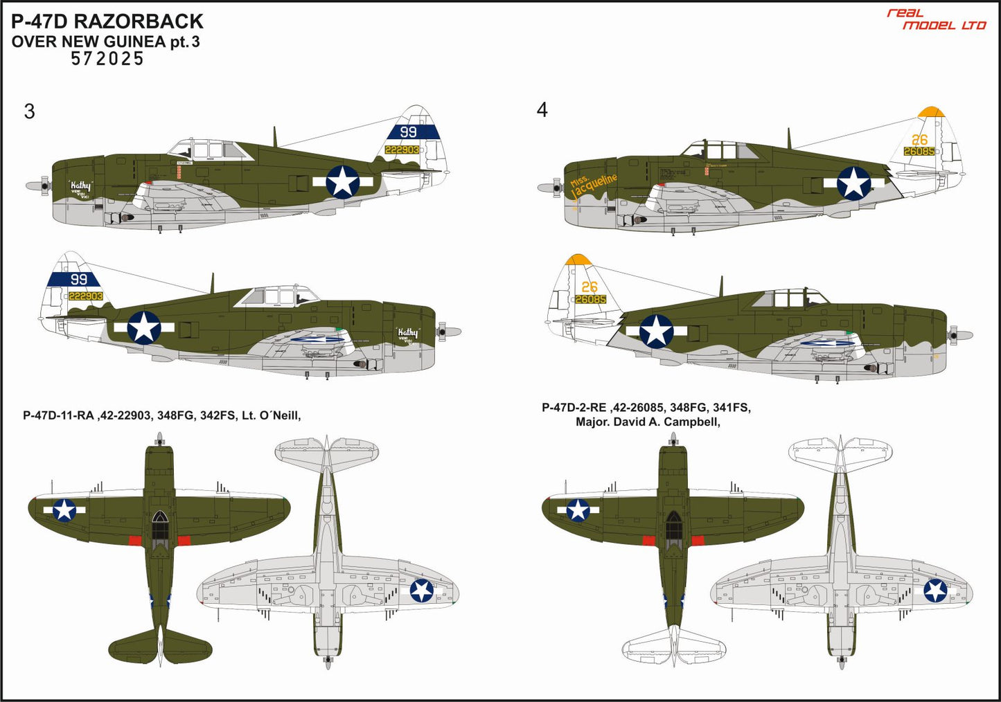 HGW HGW572025 1:72 Republic P-47D Thunderbolt RAZORBACK OVER NEW GUINEA pt