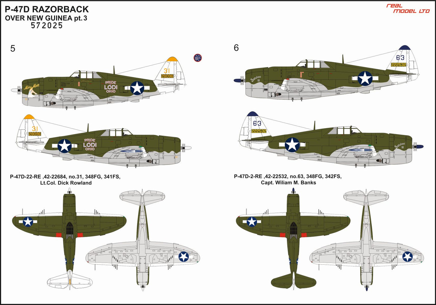 HGW HGW572025 1:72 Republic P-47D Thunderbolt RAZORBACK OVER NEW GUINEA pt