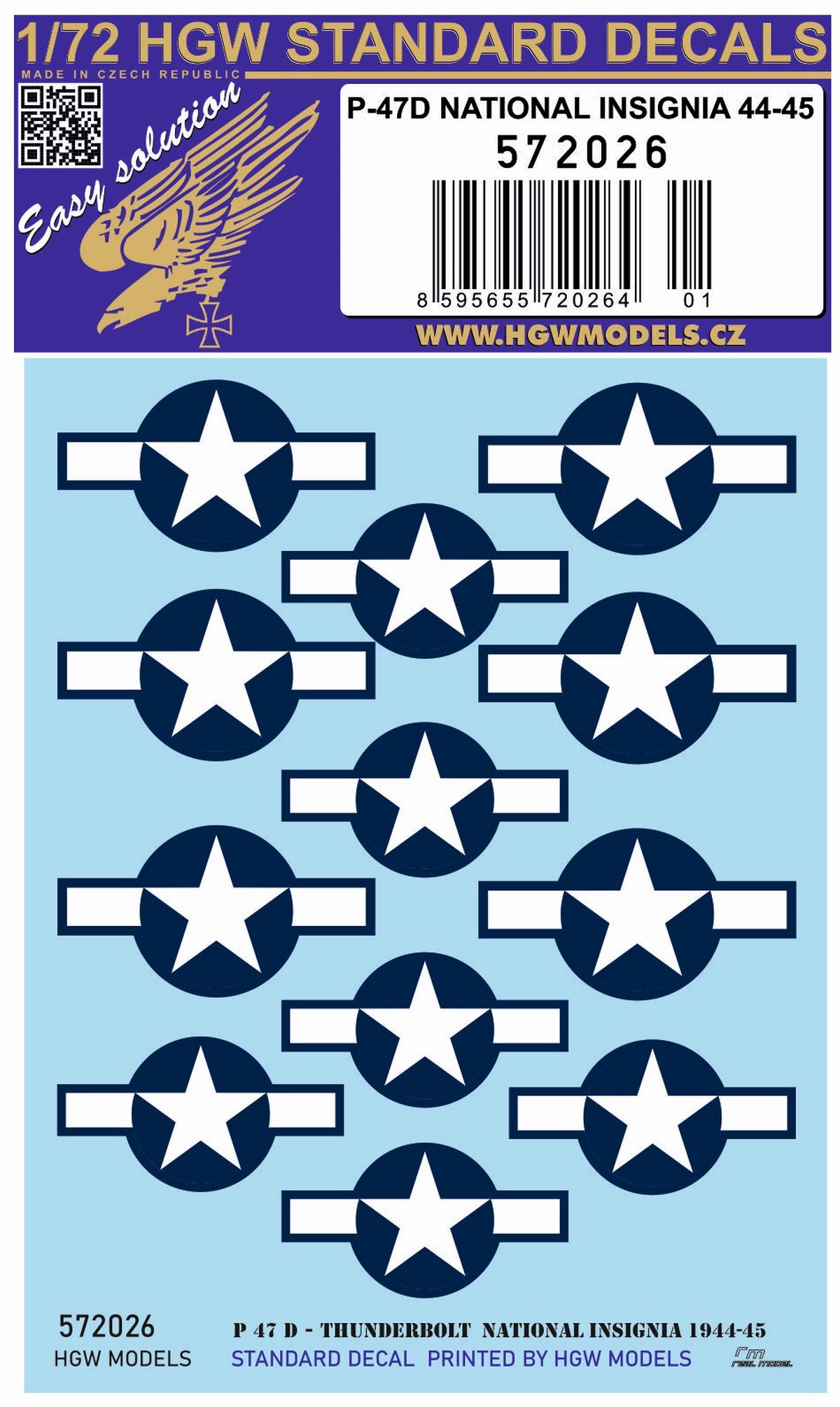 HGW 572026 P-47D National Insignia 1944-45 Decals 1:72
