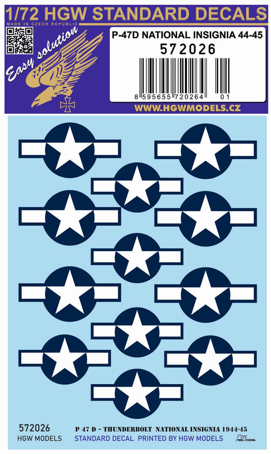 HGW 572026 P-47D National Insignia 1944-45 Decals 1:72