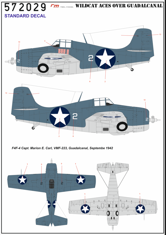 HGW HGW572029 1:72 Grumman F4F-4 WILDCAT ACES OVER QUADALCANAL