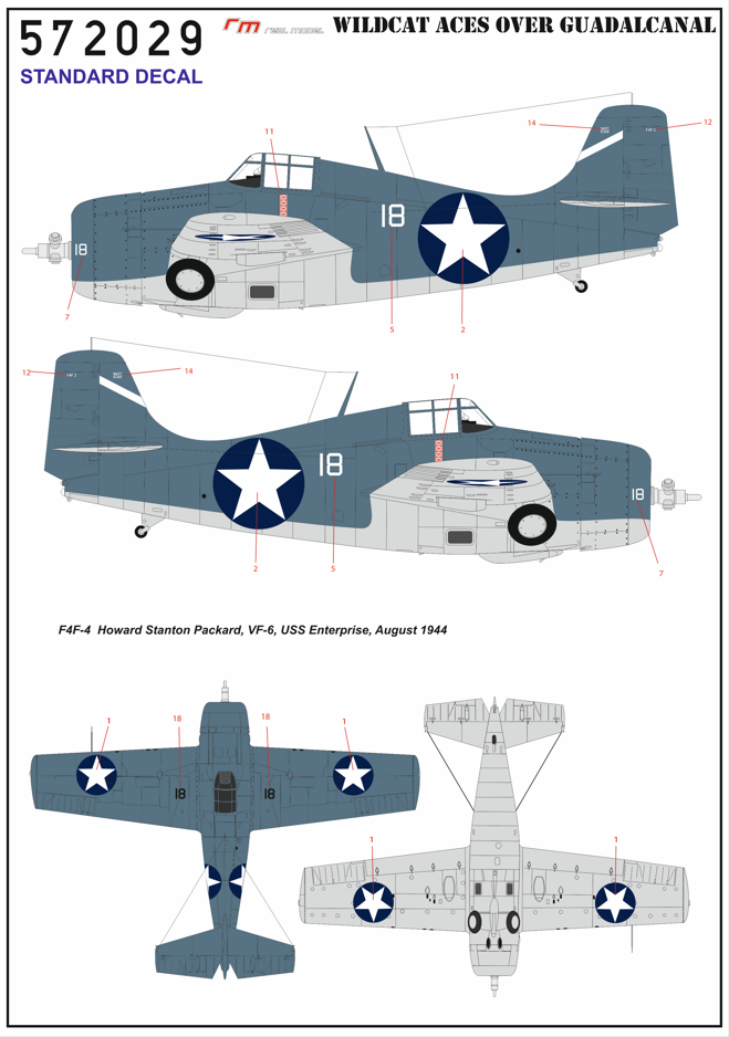 HGW HGW572029 1:72 Grumman F4F-4 WILDCAT ACES OVER QUADALCANAL