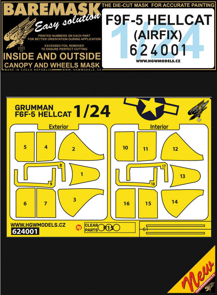 HGW HGW624001 1:24 Grumman F6F-5 HELLCAT