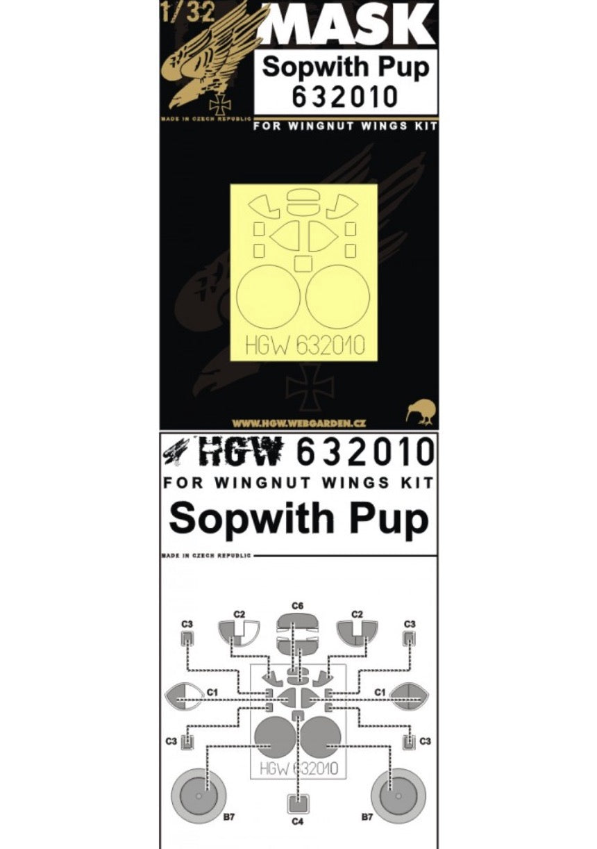 HGW HGW632009 1:32 Bristol F.2B Fighter wheels and canopy frame paint mask