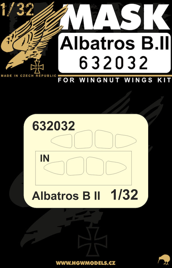 HGW HGW632032 1:32 Albatros B.II windscreen paint mask interior and exterior