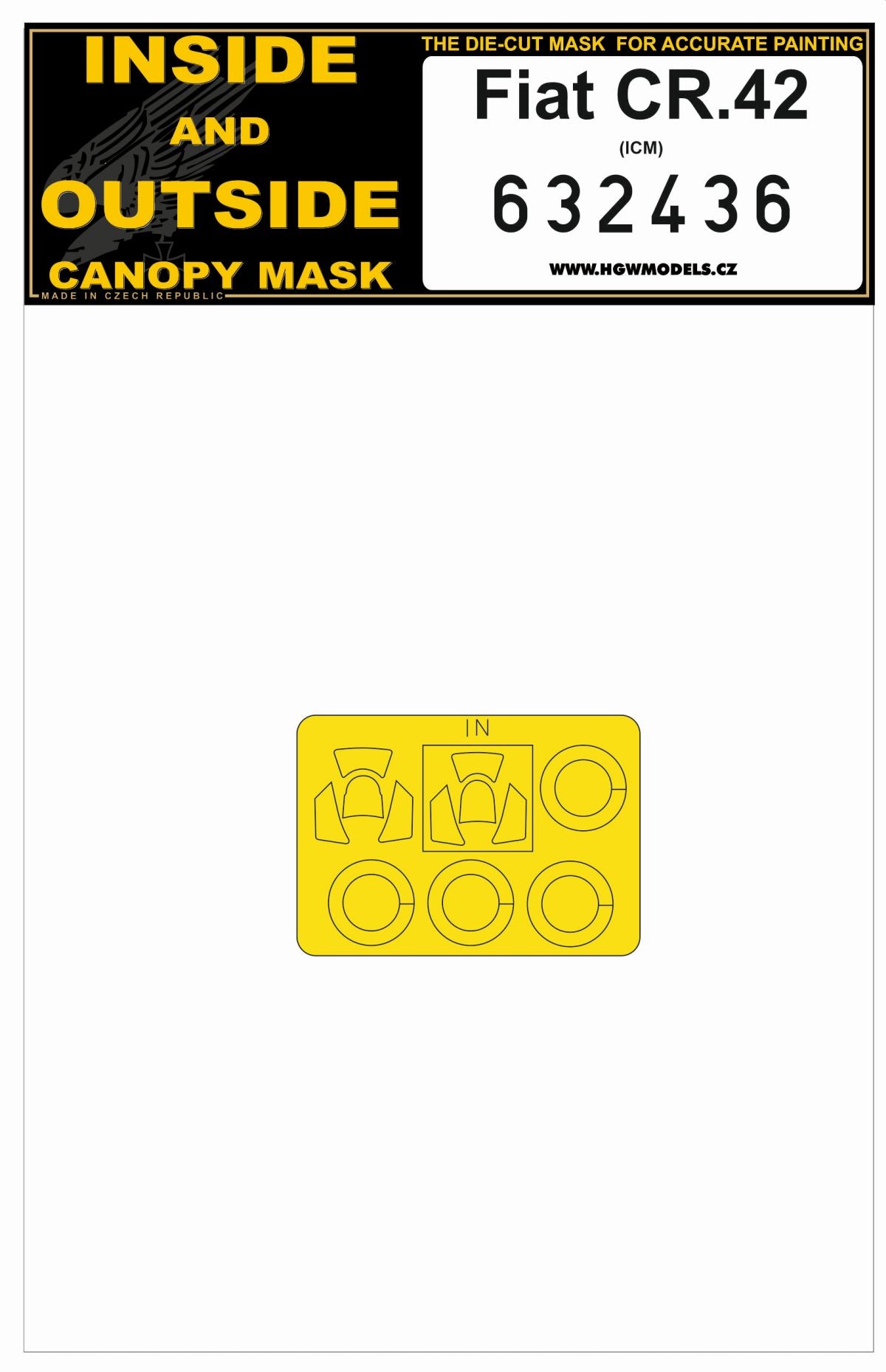 HGW HGW632436 1:32 Fiat CR.42 canopy and wheel paint masks