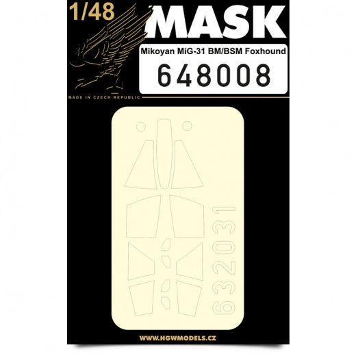 HGW HGW648008 1:48 Mikoyan MiG-31BM Foxhound masks