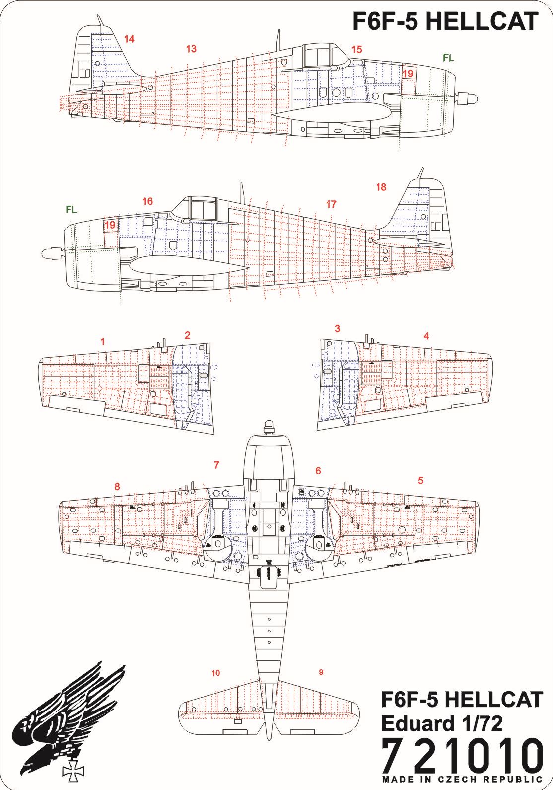 HGW HGW721010 1:72 Grumman F6F-5 Hellcat riveting set