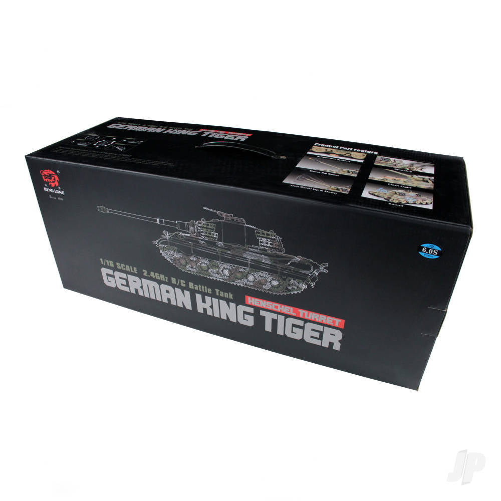 Henglong 1:16 German King Tiger Henschel with Infrared Battle System (2.4GHz + Shooter + Smoke + Sound) 3888A-1B