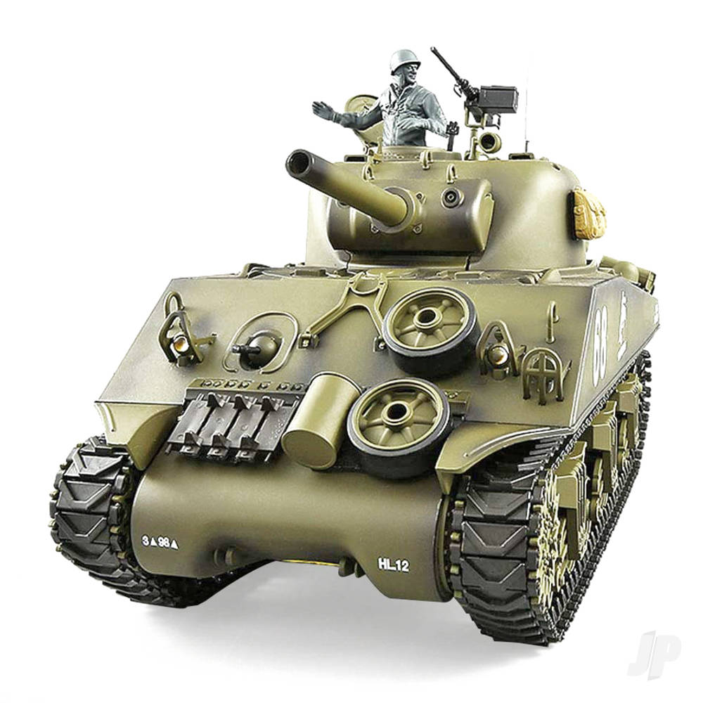 Henglong 1:16 US M4A3 Sherman with Infrared Battle System (2.4GHz + Shooter + Smoke + Sound) 3898-1B