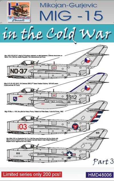 H-Model Decals HMD48006 1:48 Mikoyan MiG-15 Soviet Aces in Korea, Pt.3