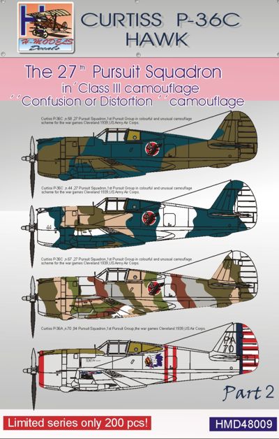 H-Model Decals HMD48009 1:48 Curtiss P-36C Hawk USAAF