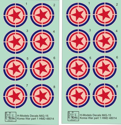 H-Model Decals HMD48014 1:48 Mikoyan MiG-15 Soviet Aces in Korea, Pt.1