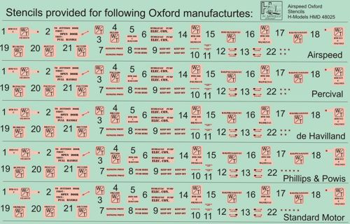 H-Model Decals HMD48025 1:48 Airspeed Oxford Mk.I/Mk.II stencils