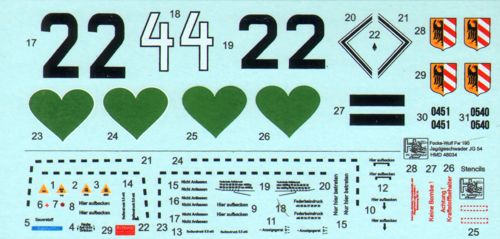 H-Model Decals HMD48034 1:48 Focke-Wulf Fw-190A-4 JG 54 'Grunherz'