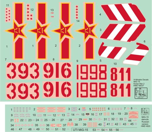 H-Model Decals HMD48037 1:48 Mikoyan MiG-15 Sov