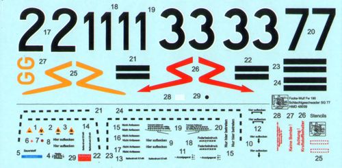 H-Model Decals HMD48039 1:48 Focke-Wulf Fw-190F SG 77