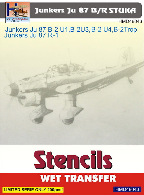 H-Model Decals HMD48043 1:48 Junkers Ju-87B/R 'Stuka' Stencils