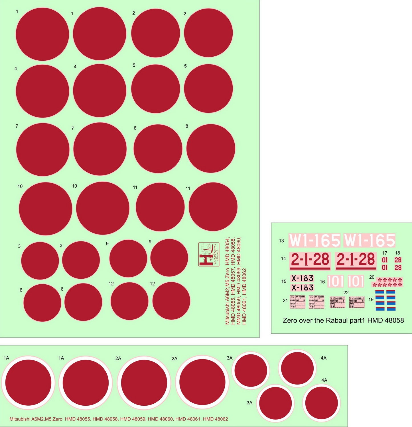 H-Model Decals HMD48058 1:48 Mitsubishi A6M2 Zero over Rabaul, Pt.1