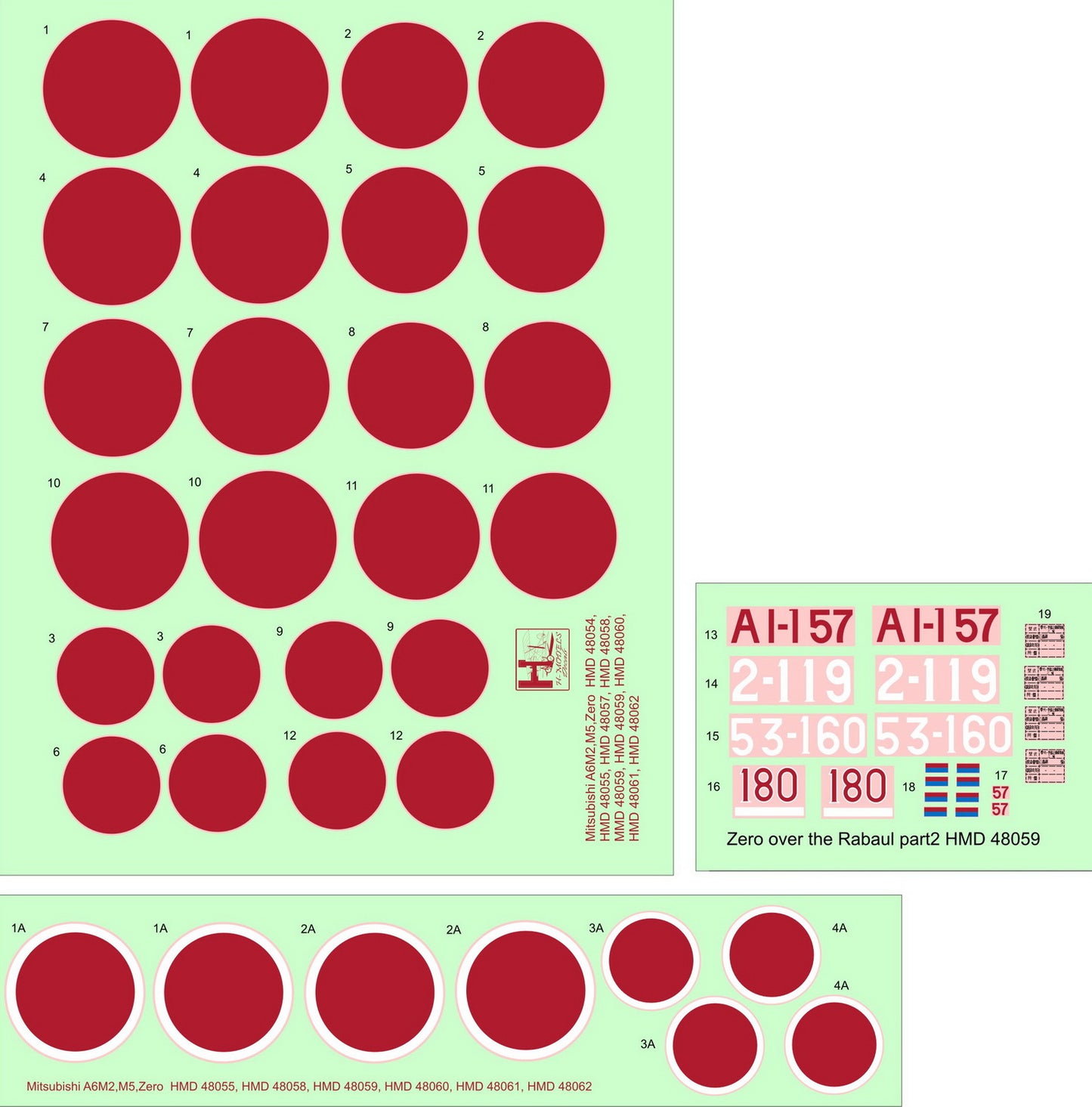 H-Model Decals HMD48059 1:48 Mitsubishi A6M2 Zero over Rabaul, Pt.2