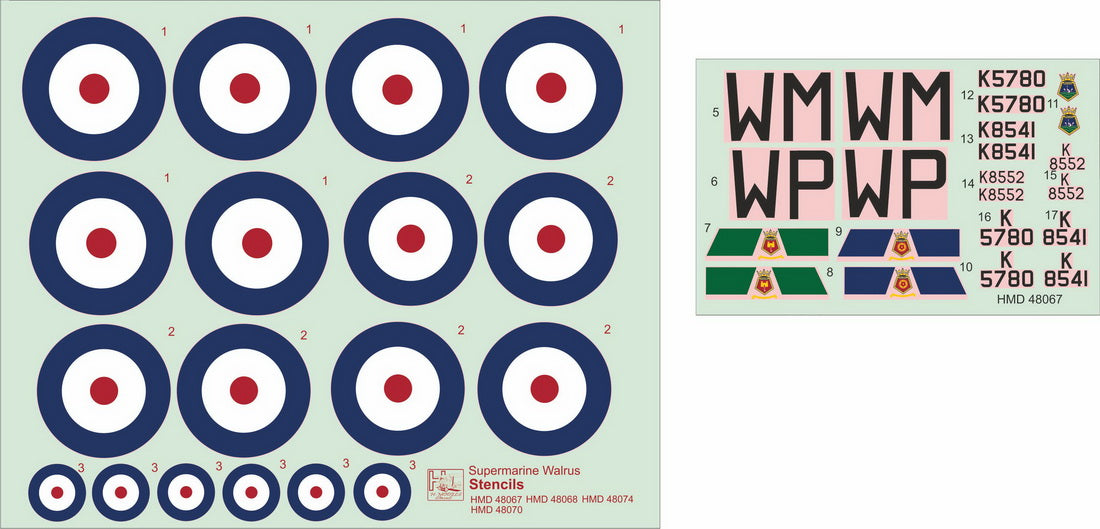 H-Model Decals HMD48067 1:48 Supermarine Walrus Mk.I/Mk.II in FAA Service, Pt.1