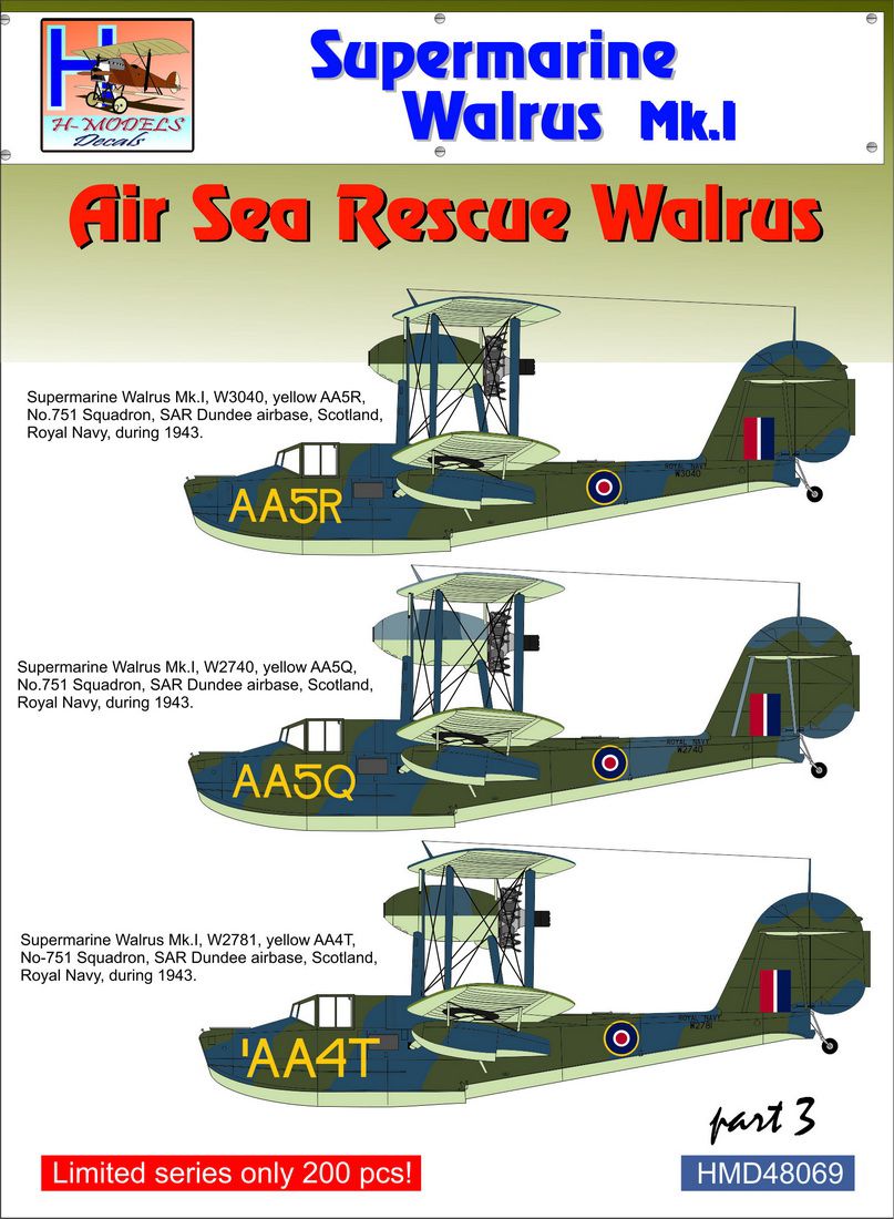 H-Model Decals HMD48069 1:48 Supermarine Walrus Mk.I/Mk.II
