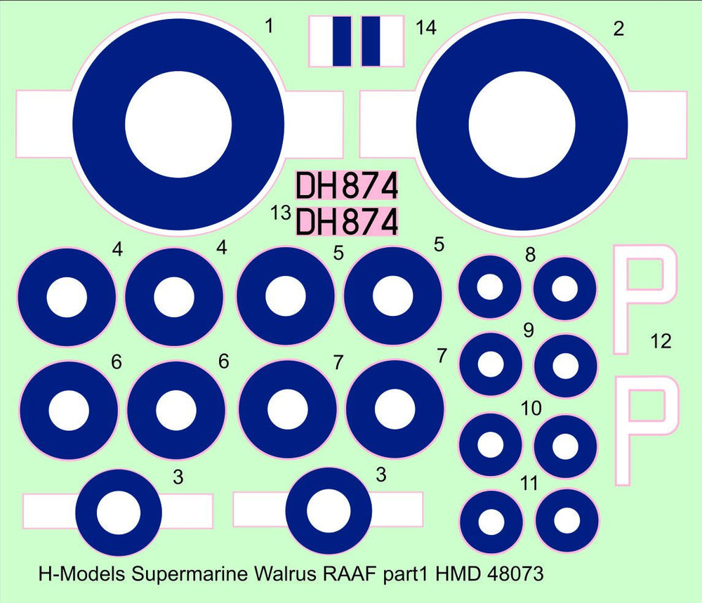 H-Model Decals HMD48073 Walrus Mk.I/II/Seagull RAAF Pt 1 1:48