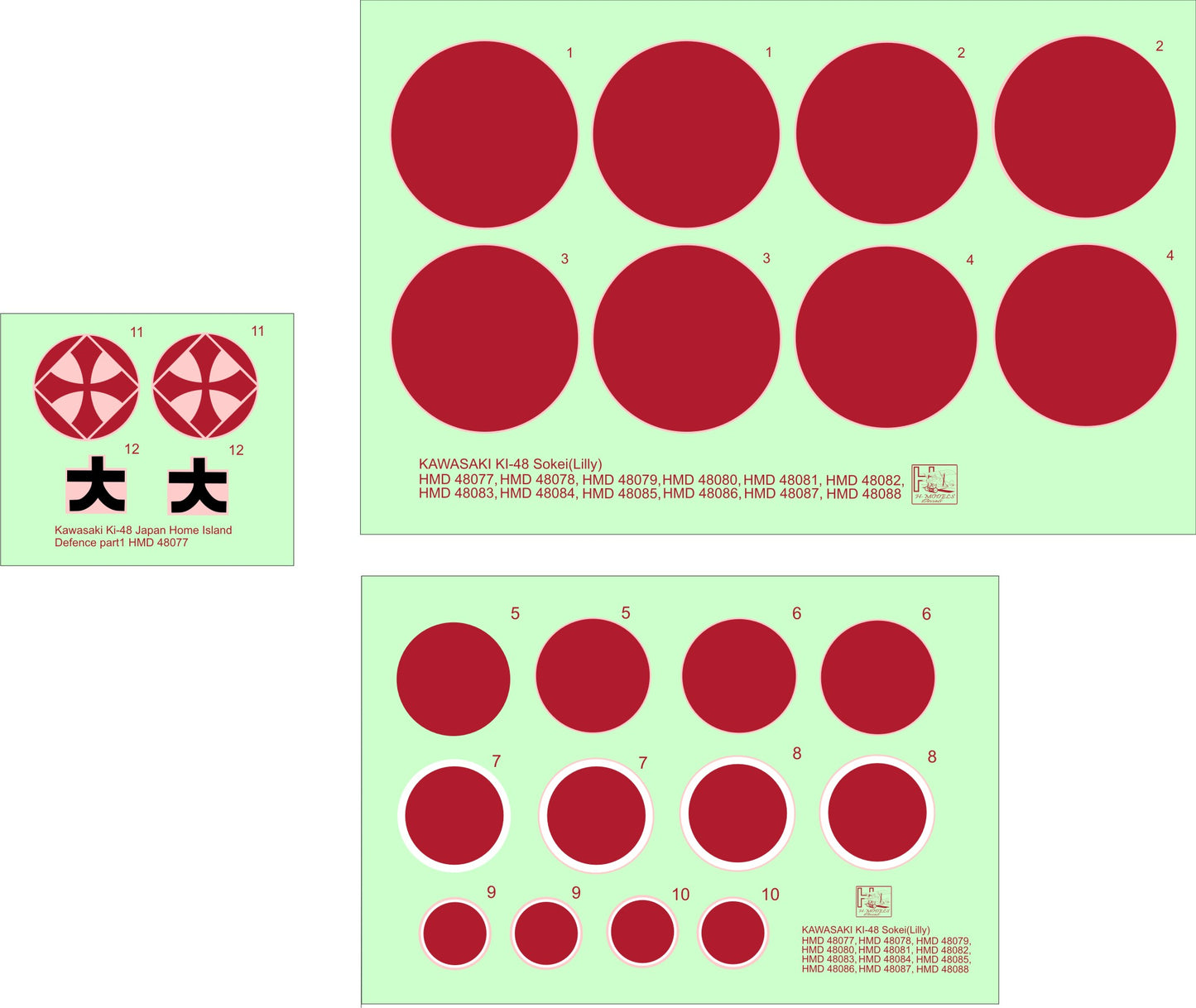 H-Model Decals HMD48077 Ki-48-Ib/IIb Japan Home Defence Pt 1 1:48