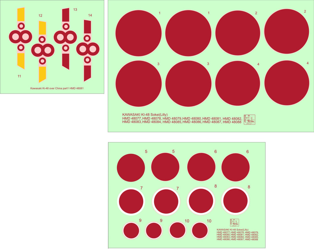 H-Model Decals HMD48081 1:48 Kawasaki Ki-48-Ib/Ki-48-IIb over China, Pt.1
